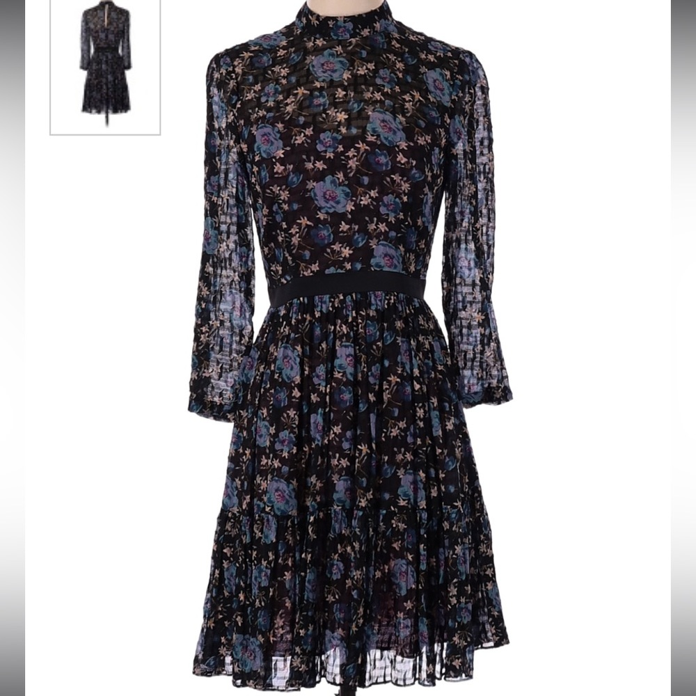 Rebecca Taylor designer silk & cotton floral dress size 8 BRAND NEW WITH TAGS